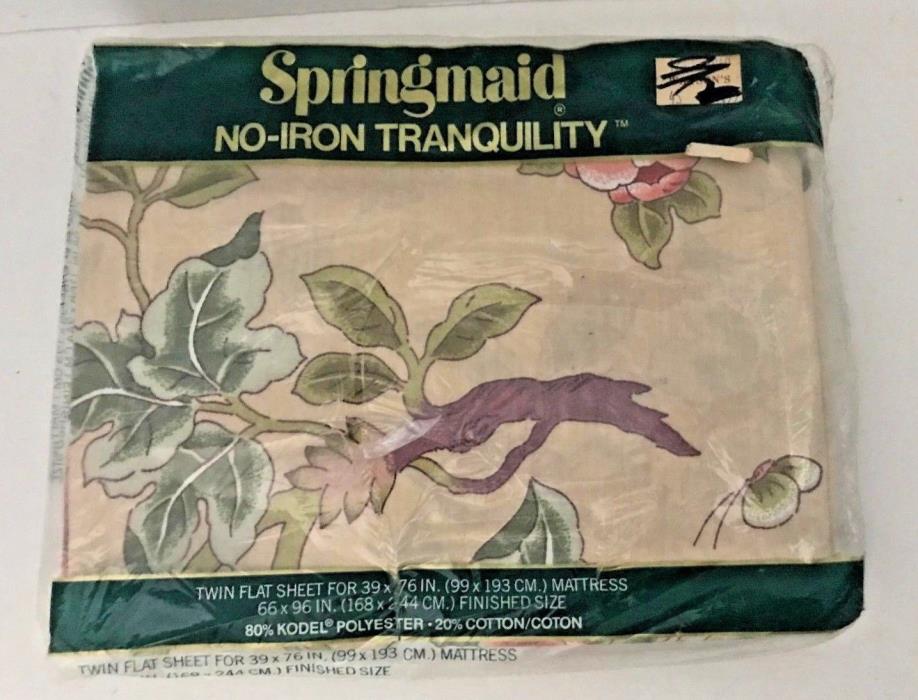 Springmaid TWIN Flat Sheet Covent Garden 39 x 76 No Iron Tranquility VINTAGE
