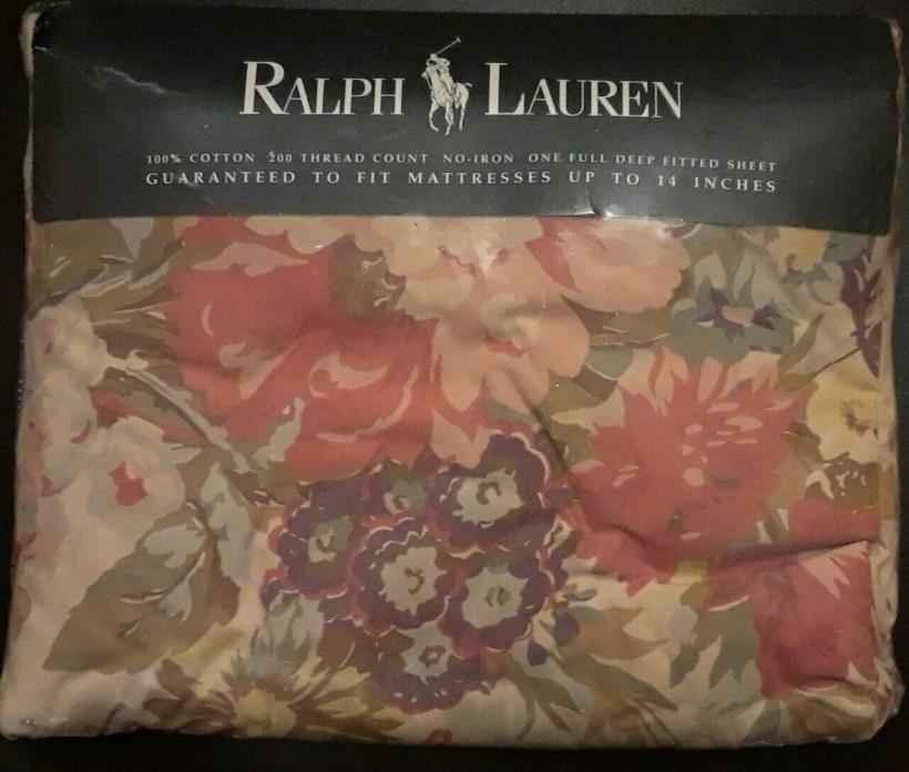 Ralph Lauren Kirsten Floral Deep Fitted Sheet Full Size Brand New