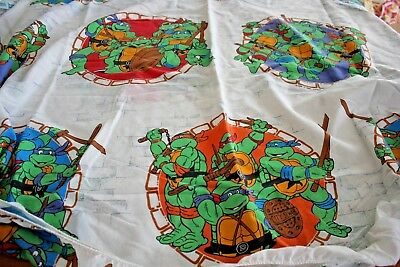 Vintage 1990 Teenage Mutant Ninja Turtles TMNT Twin Fitted Fabric Sheet