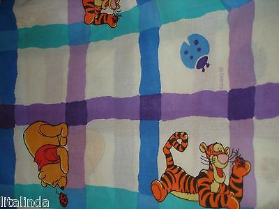 VINTAGE WINNIE THE POOH  ONE  FLAT  SHEET  39x75  GENTLY USED