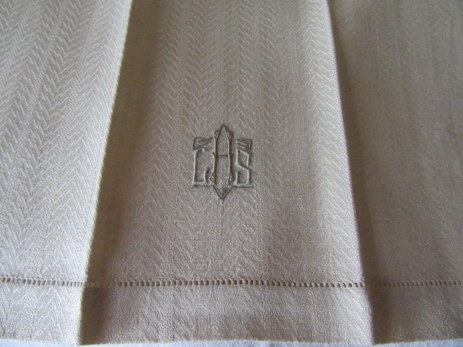 Vintage NOS Irish Linen Hand Towel.  Triple Monogram.  CAS.  5 Available