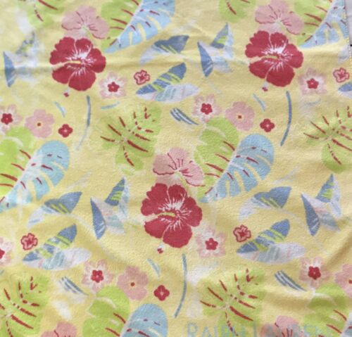 Vintage Ralph Lauren Polo Tropical Floral Print Beach Towel 58”x32” Yellow Red