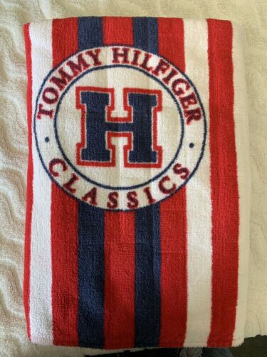 Vintage Tommy Hilfiger Classics Red White & Blue Beach Towel