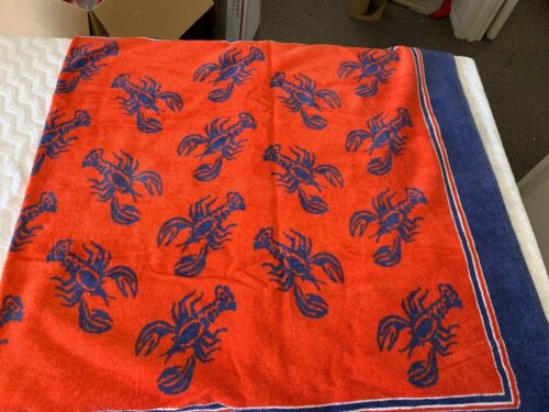 Vintage Ralph Lauren Polo Orange Lobster 100% Cotton Beach Towel