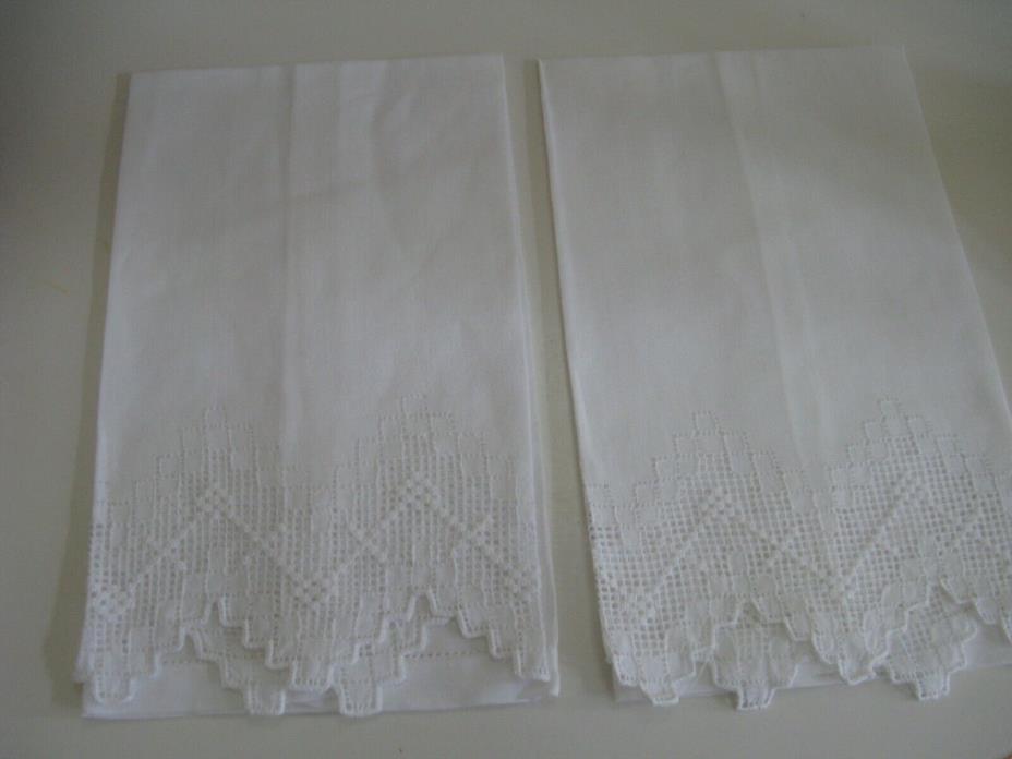 Linen Cut Work Guest Towels
