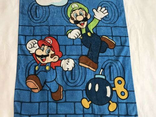 Super Mario World Brothers Beach Bath Towel Luigi Nintendo Kids Game Classic N64