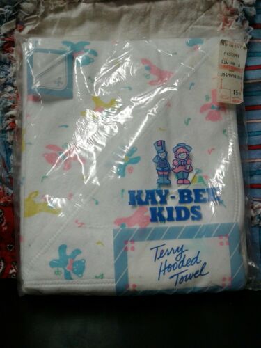 Vintage KAY-BEE KIDS Terry Hooded Towel *NEW IN PACKAGE* baby or toddler