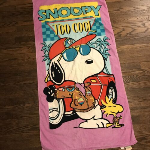 Vintage Snoopy Too Cool Beach Towel