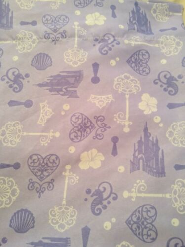 Disney Princess Items Crowns Castles Hearts Purple White 45 X 60 Curtain Panel