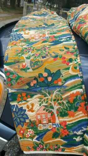 Vintage lined colorful drapes