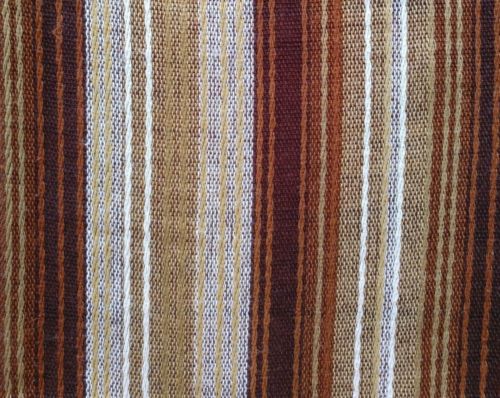 Vintage Curtains Weave Panels Cream Tan Brown Retro Stripes