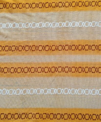 Vintage Curtains Sheer Weave 2 Rod Ready Panels Orange Brown White Kitchen Small