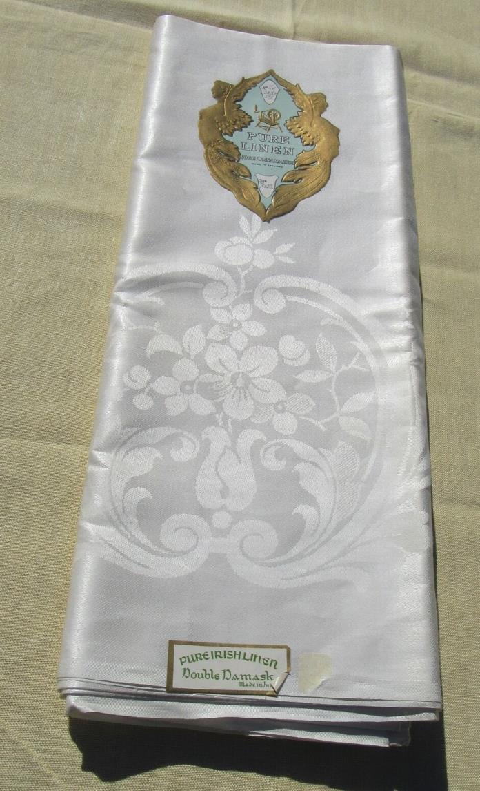Antique Damask Tablecloth Irish Linen John Wanamaker 70x88 Inch Never Used  X424