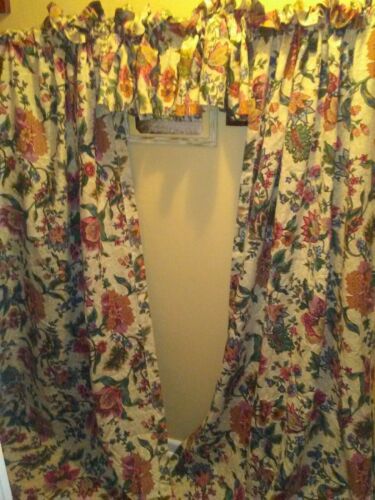 Vintage Floral botanical Shabby Chic Curtains Set boho fabric textile Set 3pcs