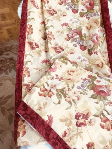 Beautiful Large Shabby Cottage Victorian Floral Curtain Panels / Valance Roses
