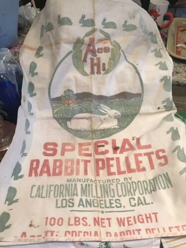 Vintage Rabbit Bunny Feedsack Easter