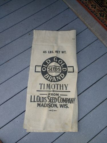 OLD GOLD BRAND  TIMOTHY  Vintage Feed Sack 45 LB.