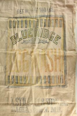 Vintage BLUE RIDGE Hagerstown MD Sugar Bag Pink Fabric Cloth Sack 19