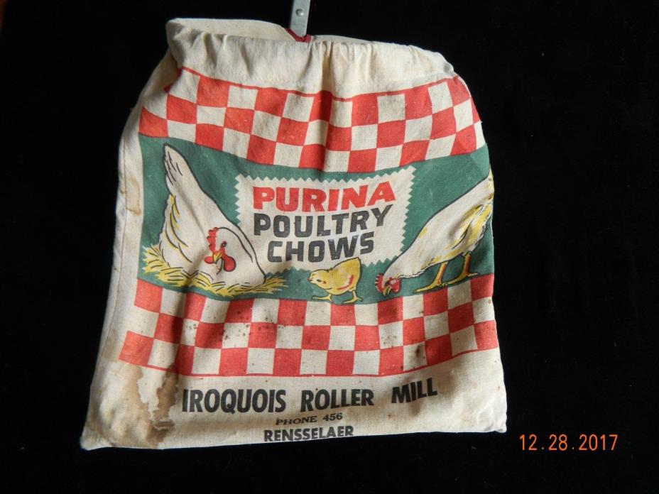 PURINA POULTRY CHOWS CLOTHS PIN HOLDER IROQUOIS ROLLER MILL RENSSELAER,IN