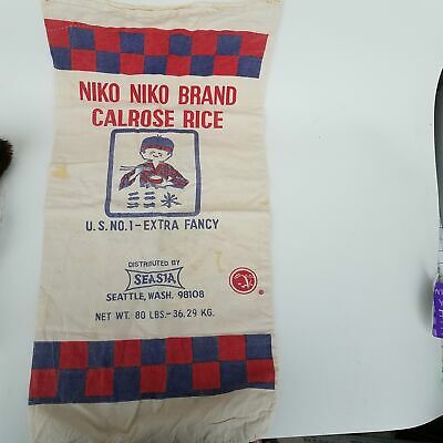 Vintage Niko-Niko Brand Calrose Rice Sack