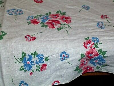 Vintage Feed Sack Feedbag Quilt Fabric Dainty Flower Bouquets pinks & blues