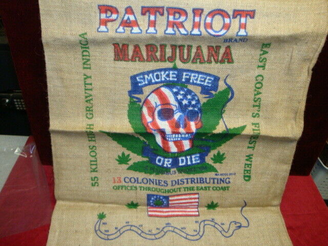 Patriot Brand Smoke Free or Die Burlap Novelty Bag New