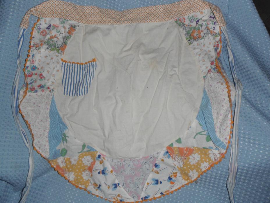 Vintage Feed Sack Half Apron Free Shipping USA