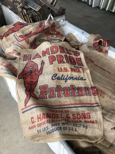 VINTAGE Handles Pride 50lb Potato Sack - Burlap Bag - New Old Stock