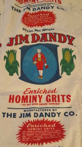 Vintage Feed Sack Hominy Grits Jim Dandy