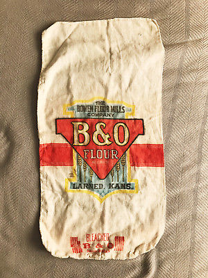 1930s B&O Flour Sack Larned KANSAS ks 29