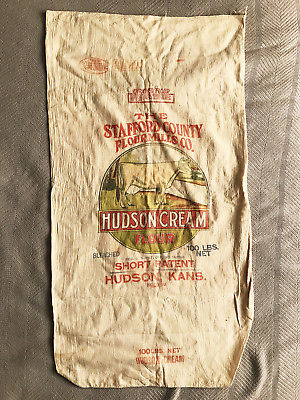 1930s Hudson Cream Flour Stafford County Mill KANSAS ks 35