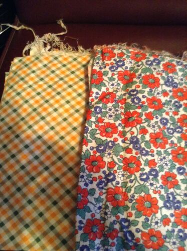 LOT OF 2/VINTAGE AMERICAN FEED & FLOUR SACKS/100% COTTON QUILT FABRIC BEAUTIFUL