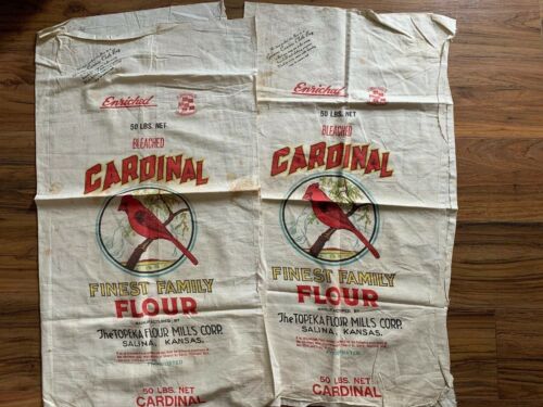 Vintage Cardinal Flour Sacks 2-50lb Sacks