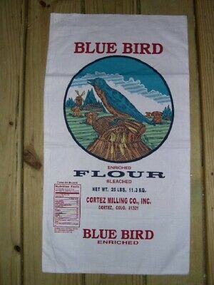 BLUEBIRD ENRICHED FLOUR 25 # SACK  BAG ~~ CORTEZ  MILLING CO.