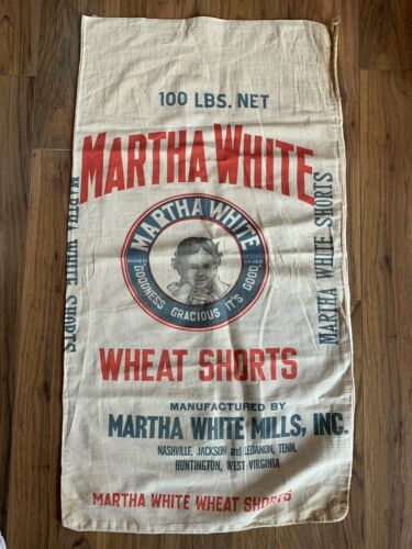 Vintage Martha White Wheat Sorts Flour Sack 100lb