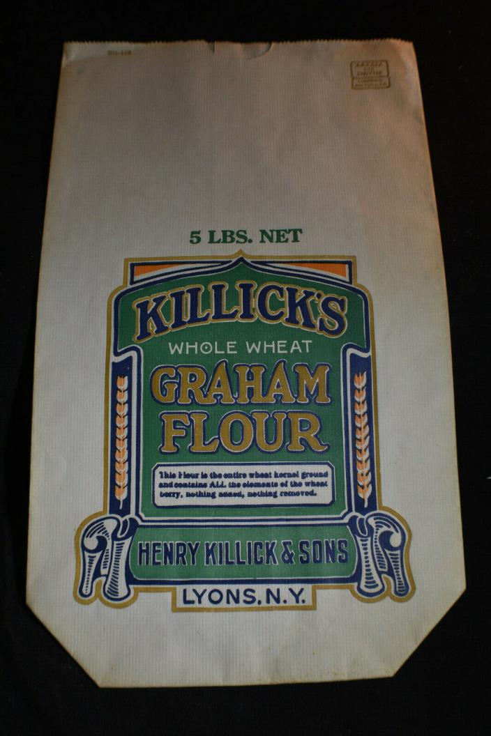 Ca 1920? 5 Pound Sack Killicks Graham Flour from Lyons NY