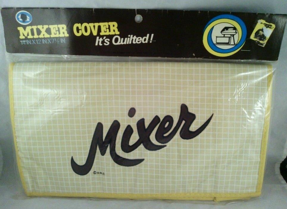 Vintage Dora May Quilted Vinyl Mixer Cover Yellow NEW Factory sealed 14x12x7.5