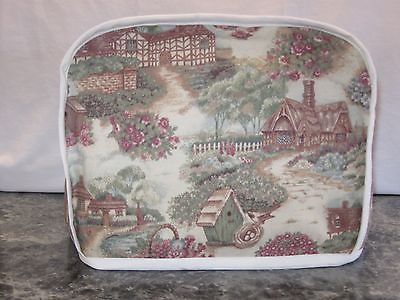 Country Cottages cotton fabric Handmade 2 slice toaster cover (ONLY)