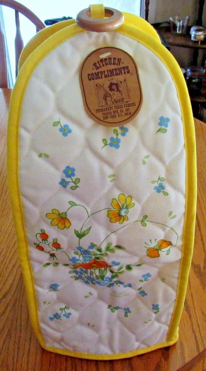 Quilted Blender Cover Corning 1977 By Franco Mfg  New Floral yellow trim