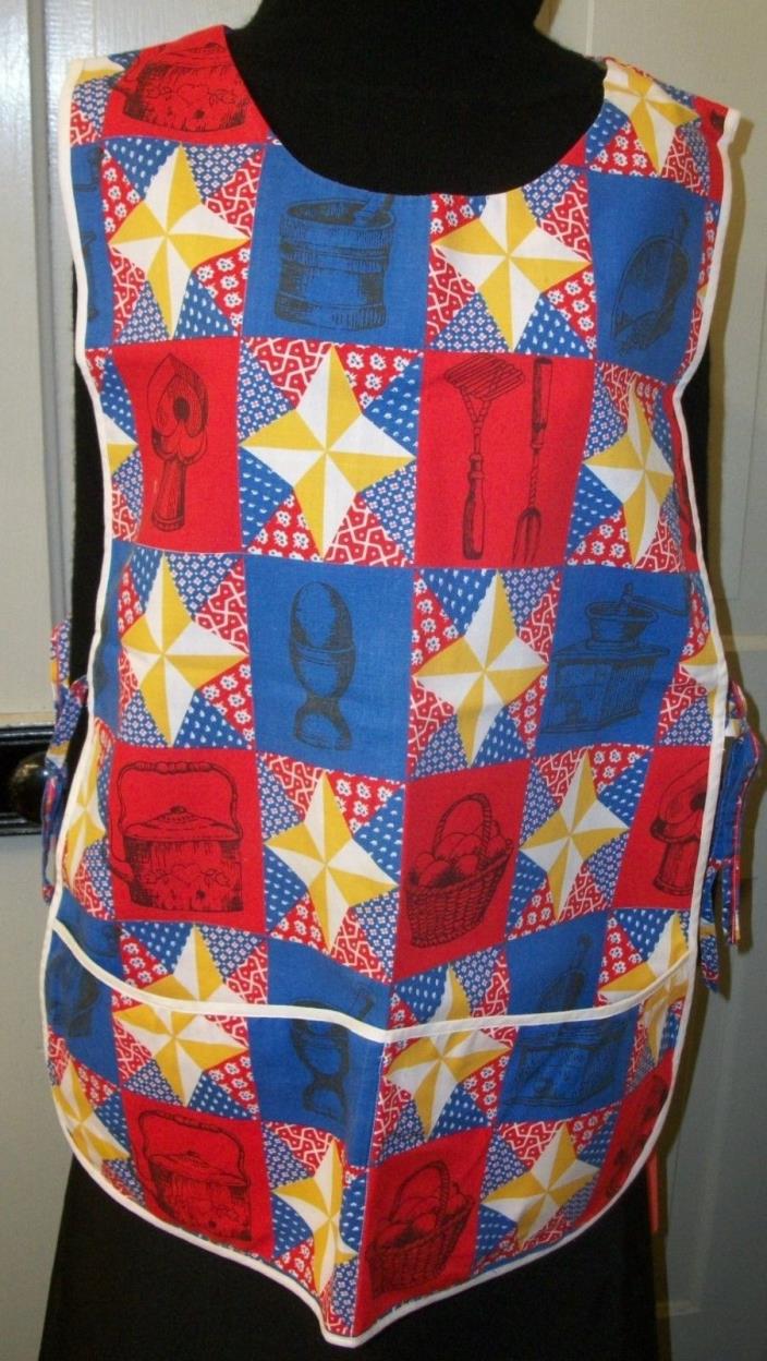 Vintage Smock Apron - Country Kitchen - Stars - Colorful