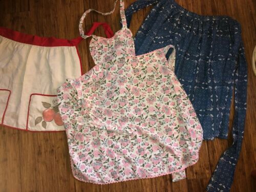 3  Vintage Aprons Theatre Costume Flour Sack Style