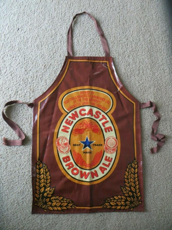 Vintage Newcastle Brown Ale Vinyl Man Cave Bar Grill Cooking Apron England