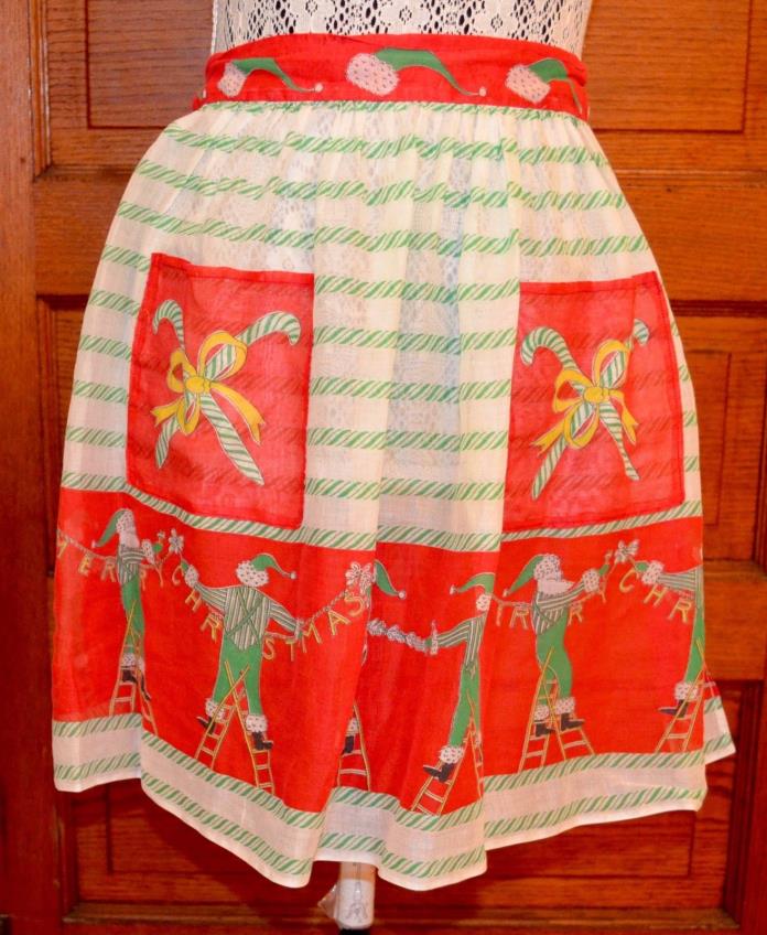 Vintage Christmas Holiday Hostess Apron