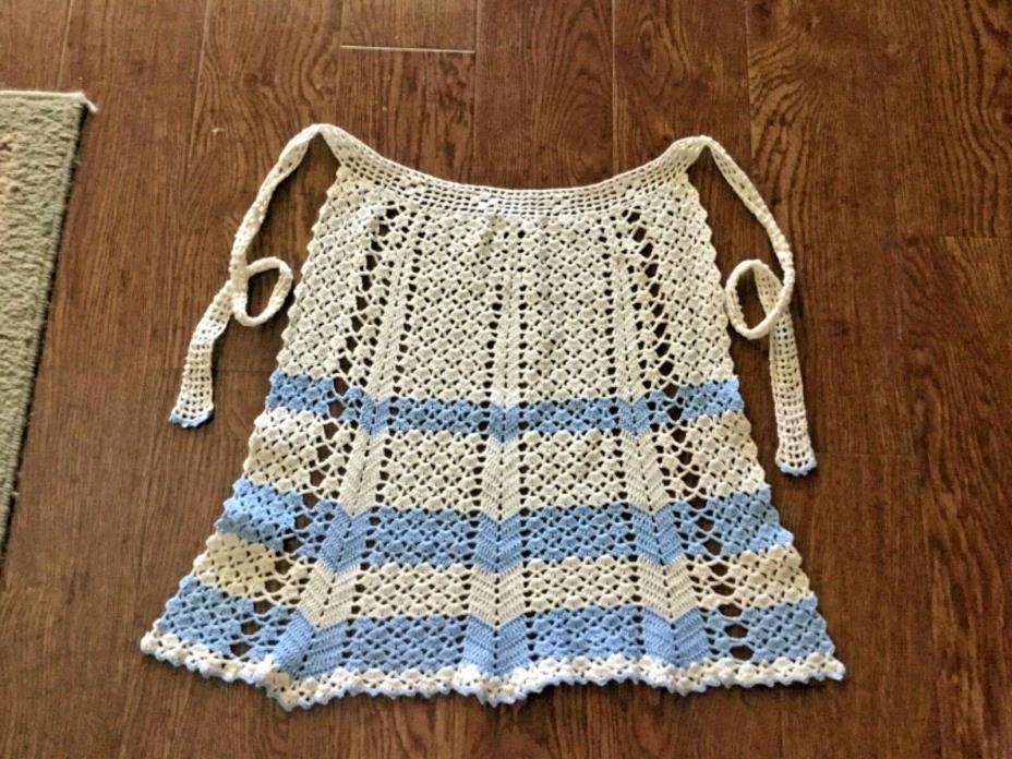 1930’s or 1940’s  Vintage Handmade Hand Crocheted Apron EUC! Beautiful!