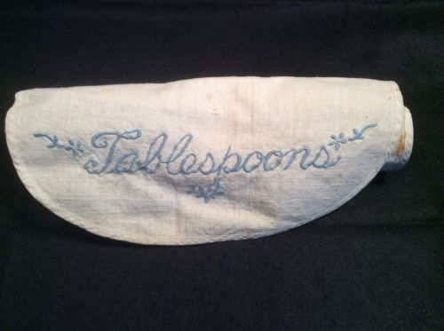 16W Vintage Embroidered Tablespoons Cover Protector For 6