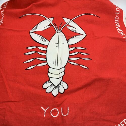 Vintage Beatrix Fabric Lobster Bibs Embroidered With You And Me German