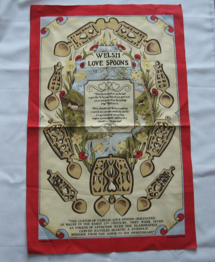 Welsh Love Spoons Clive Mayor cotton wall hanging 29 1/2
