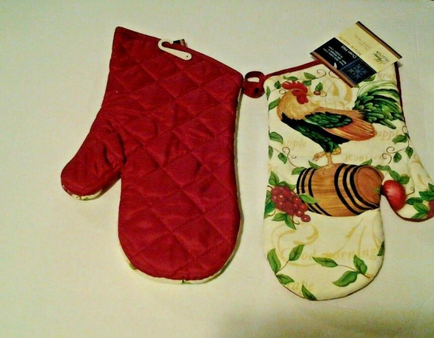 Rooster Fruit Kitchen  Oven Mitts Set of 2