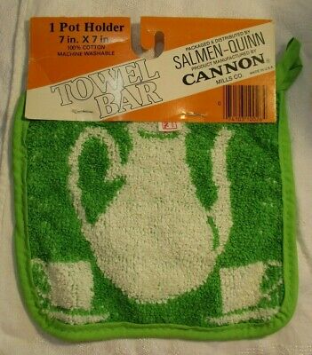 VINTAGE 1970-80's CANNON MILLS COFFEE POT & CUPS TOWEL BAR POTHOLDER NOS w TAG