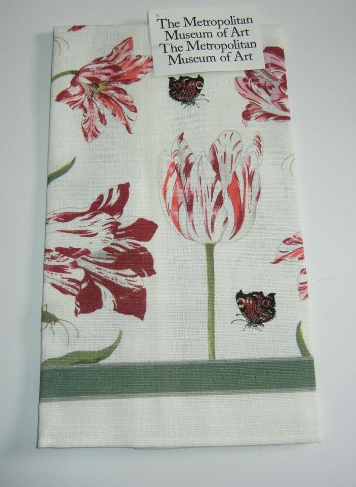 Metropolitan Museum of Art Tulips Tea Towel NWT Jacob Marrel Based on Watercolor